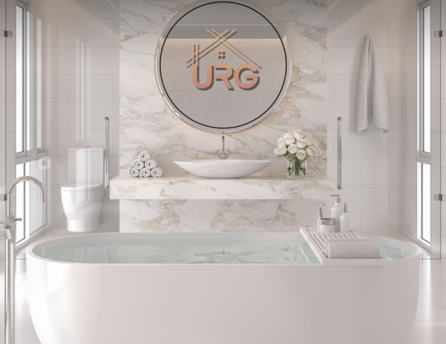 Modern bathroom renovation in Sydney with floating vanity and natural lighting