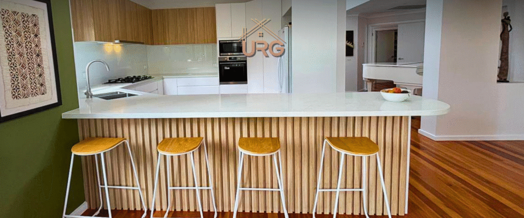 Modern kitchen layout plan during home renovation project