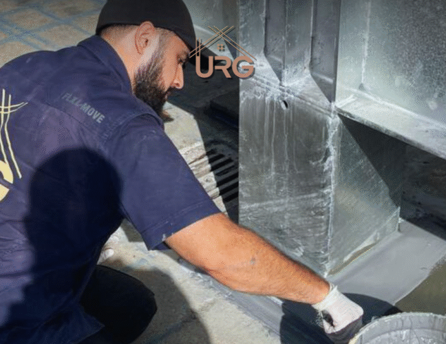 Certified waterproofing expert applying liquid membrane in a Sydney bathroom renovation