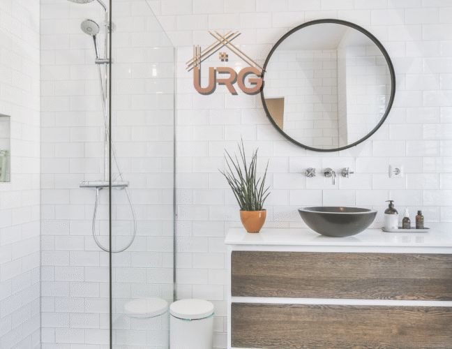 Wall-hung vanity installation and tile work during Sydney apartment bathroom renovation