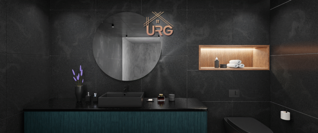 Different basin materials in Sydney bathroom showroom