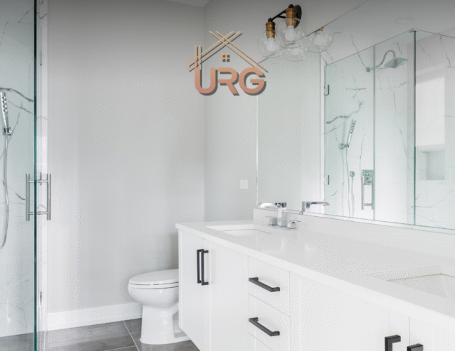 small bathroom renovation Sydney with floating vanity and glass shower
